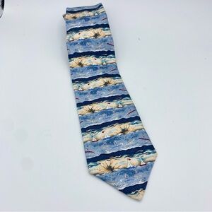 Tropicals by Tango Silk Beach Ocean Scene Tie